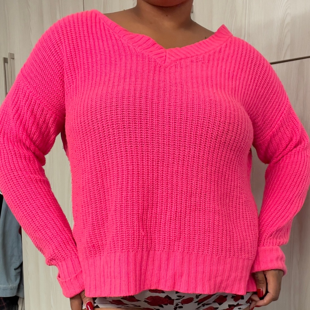 Oversized Pink Knitted Sweater